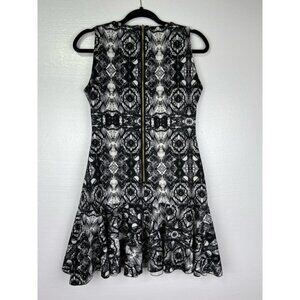 Hedonia ASOS Drop Waist Mini Dress Size 12 UK 8 US NWT Abstract Black‎ White